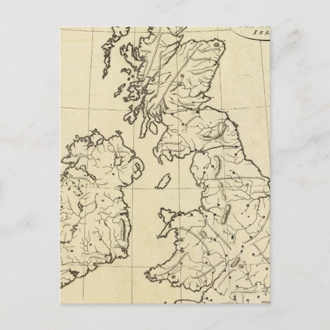 Postal Mapa del esquema de las Islas Británicas (Anverso)