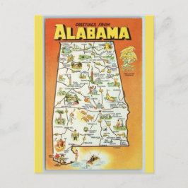 Postal Mapa del estado de Alabama
