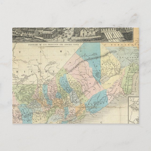 Postal Mapa Del Estado De California (Anverso)