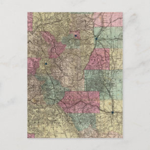 Postal Mapa del estado de Colorado