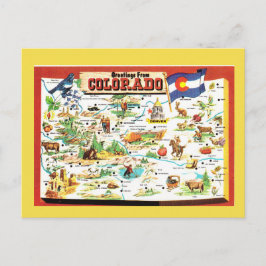 Postal Mapa del estado de Colorado