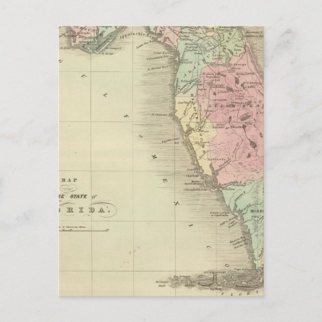 Postal Mapa del estado de Florida (Anverso)
