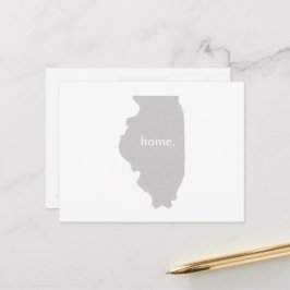 Postal Mapa del estado de la silueta doméstica de Illinoi