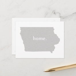 Postal Mapa del estado de la silueta doméstica de Iowa