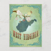 Mapa del estado de la vieja Virginia Occidental - 