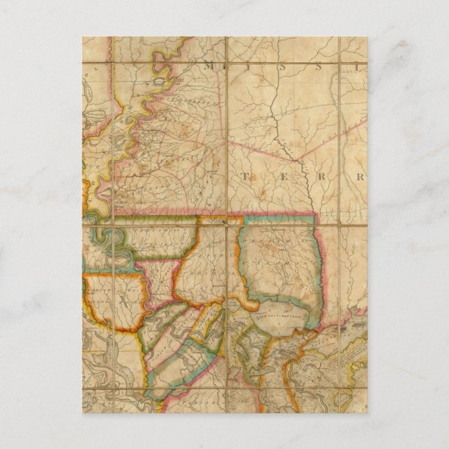 Postal Mapa del estado de Luisiana (Anverso)