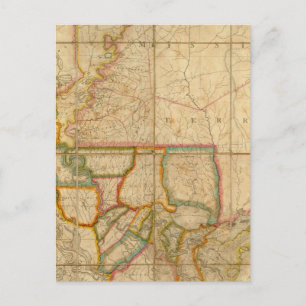 Postal Mapa del estado de Luisiana