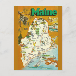 Postal Mapa del estado de Maine
