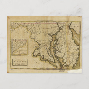 Postal Mapa del estado de Maryland (1795)