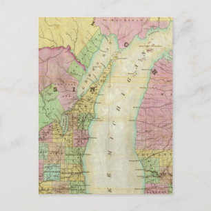 Postal Mapa del estado de Michigan