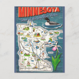 Postal Mapa del estado de Minnesota