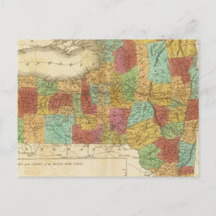 Postal Mapa Del Estado De Nueva York