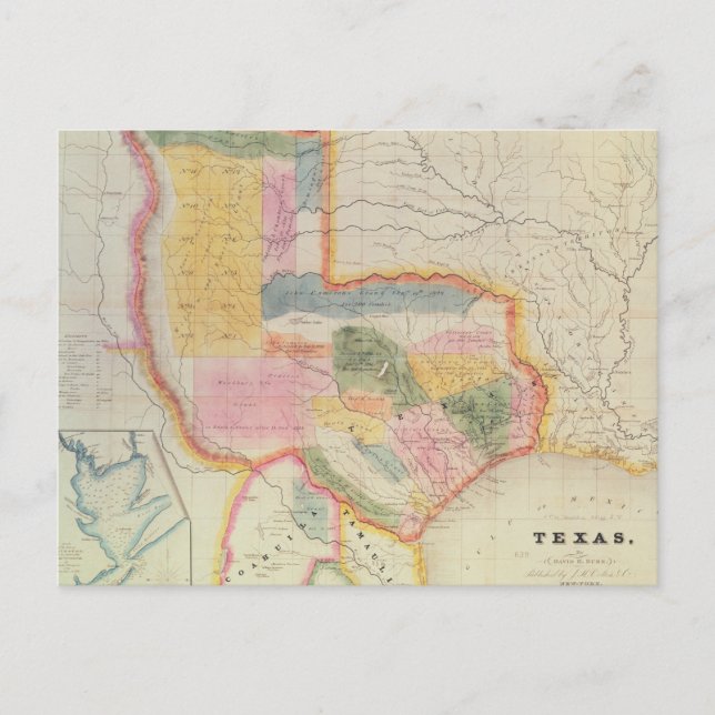 Postal Mapa del estado de Texas | 1835 (Anverso)
