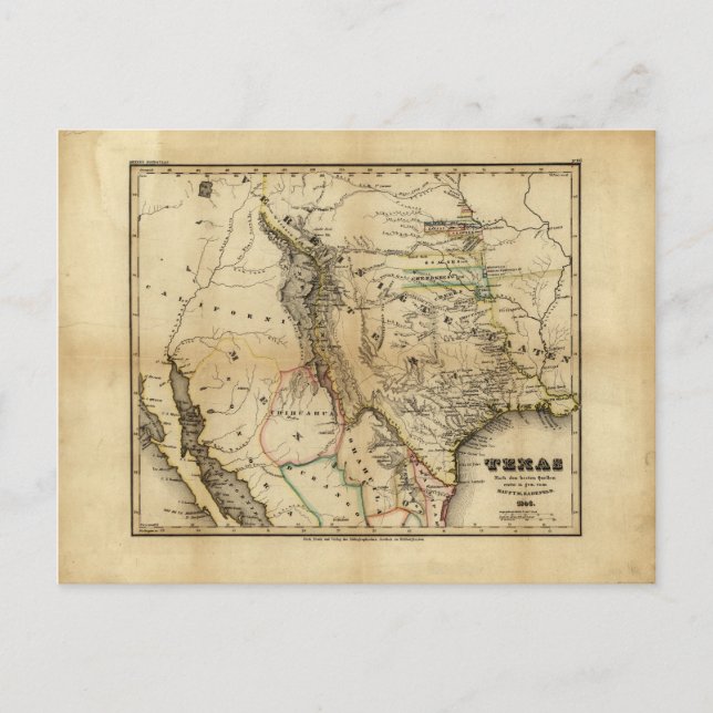 Postal Mapa del Estado de Texas (1846) (Anverso)