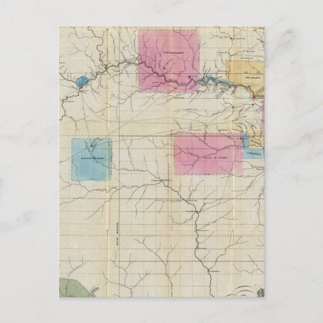 Postal Mapa del este de Kansas (Anverso)