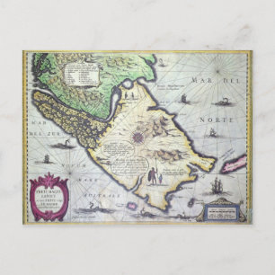 Postal Mapa del estrecho de Magallanes, Patagonia