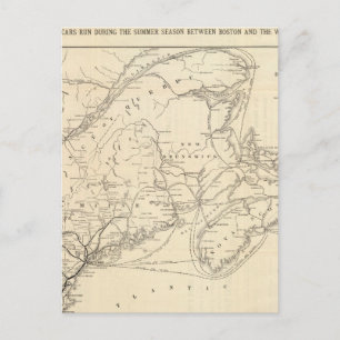 Postal Mapa del ferrocarril Boston y Maine