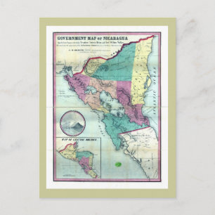 Postal Mapa del Gobierno de Nicaragua de 1856, por A.H. J