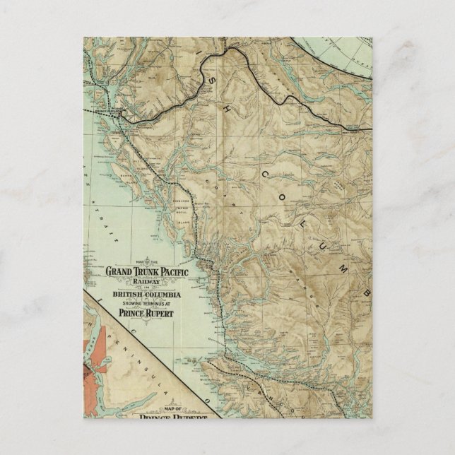 Postal Mapa Del Gran Ferrocarril Del Pacífico (Anverso)