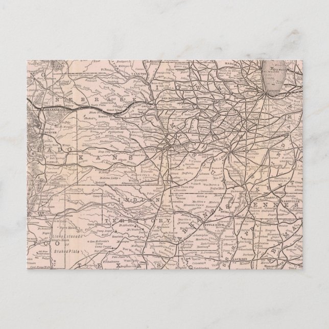 Postal Mapa del Gran Ferrocarril Occidental de Canadá (Anverso)