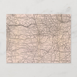 Postal Mapa del Gran Ferrocarril Occidental de Canadá