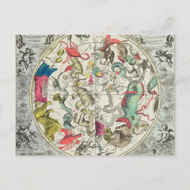 Postal Mapa del Hemisferio Sur (Anverso)