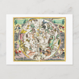 Postal Mapa del hemisferio sur, de 'La Celestia
