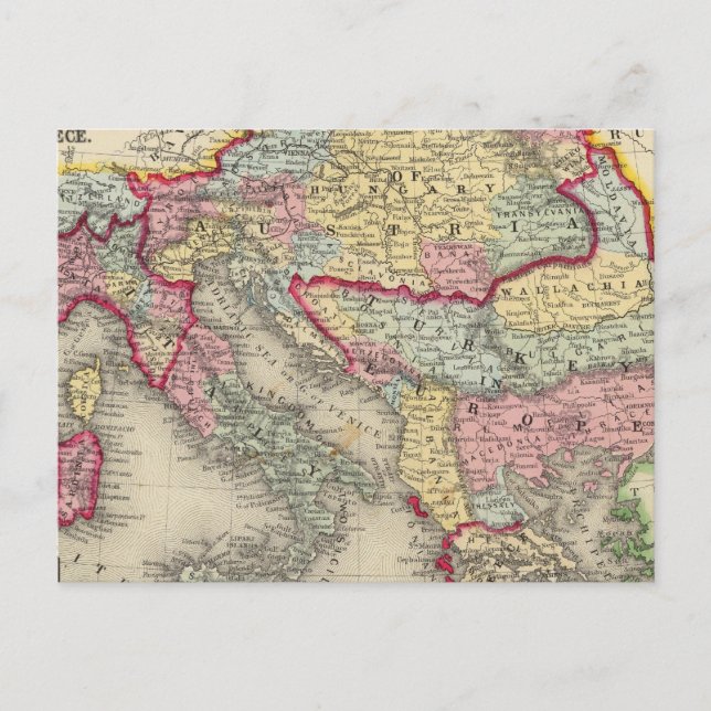 Postal Mapa Del Imperio Austriaco (Anverso)