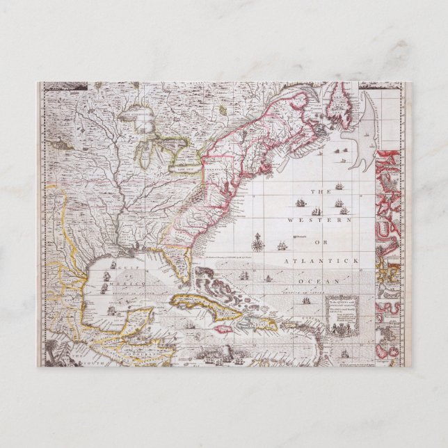 Postal Mapa del Imperio Británico en Estados Unidos (Anverso)