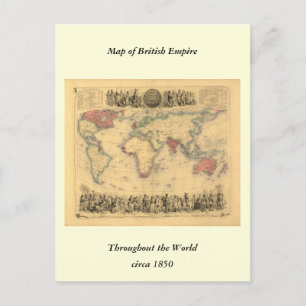 Postal Mapa del Imperio Británico en todo el mundo de los