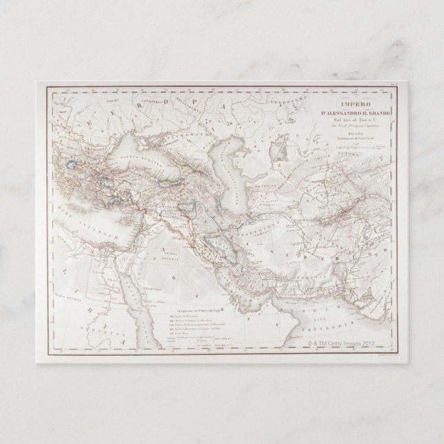 Postal Mapa del Imperio de Alejandro Magno (Anverso)