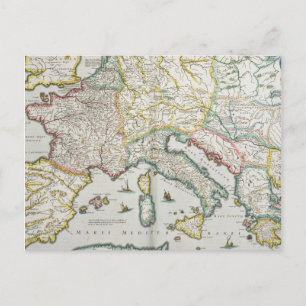 Postal Mapa del Imperio de Carlomagno