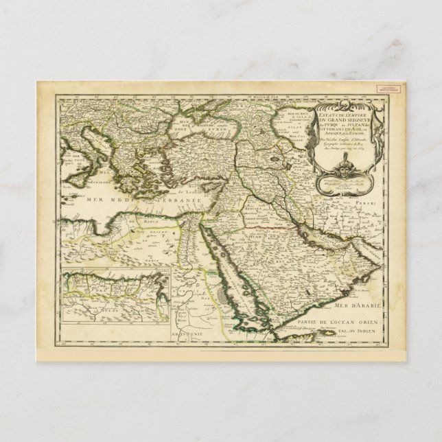 Postal Mapa del Imperio Otomano (1654) (Anverso)