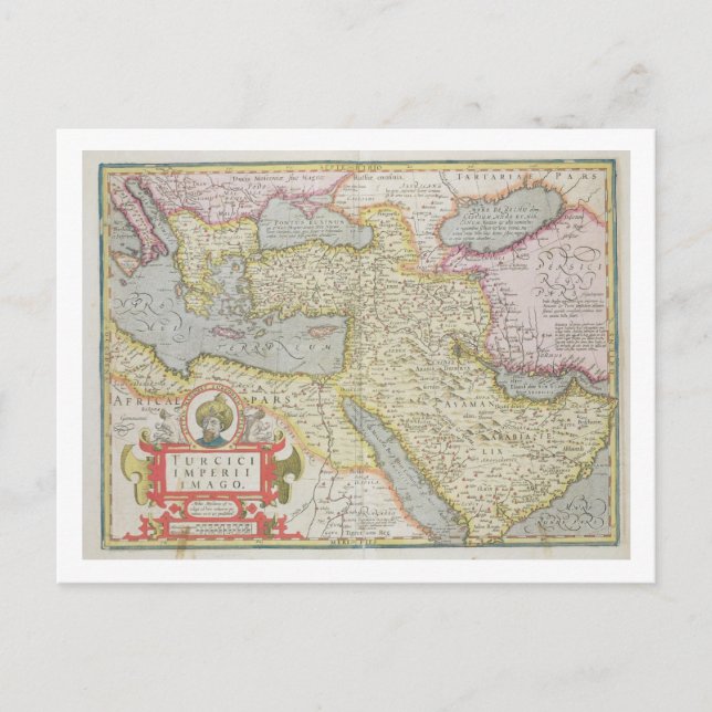 Postal Mapa del Imperio Turco, del Mercator 'Atla (Anverso)