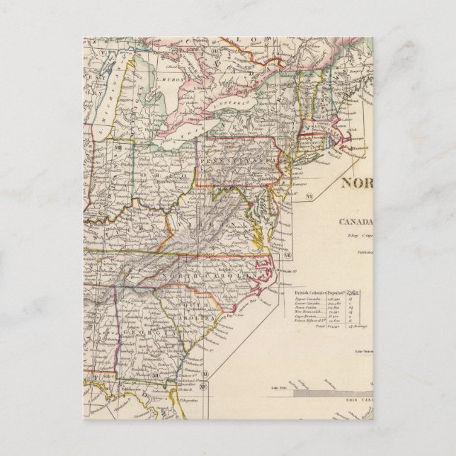 Postal Mapa del índice de América del Norte (Anverso)
