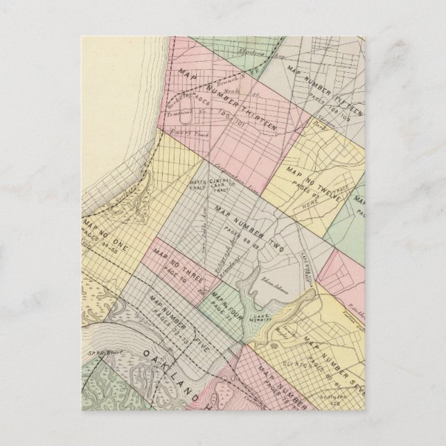 Postal Mapa del índice de Oakland (Anverso)