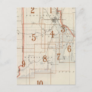 Postal Mapa del índice de Rhode Island