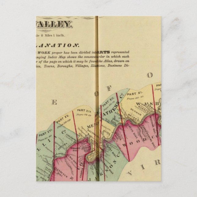 Postal Mapa del índice del Atlas del Alto Río Ohio (Anverso)