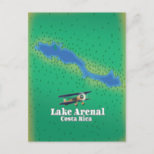 Postal Mapa del lago Arenal, Costa Rica