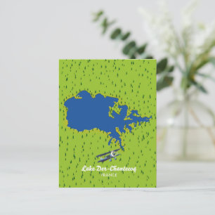 Postal Mapa del lago Der Chantecoq Francia