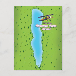 Postal Mapa del lago Honeoye Nueva York
