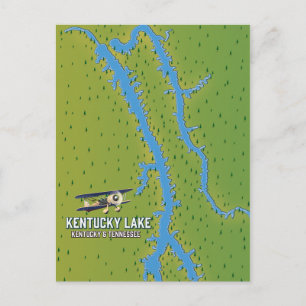 Postal Mapa del lago Kentucky EE. UU.