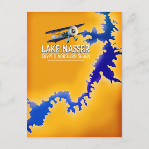 Postal Mapa del Lago Nasser Egipto y Sudán