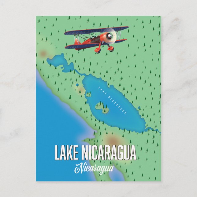 Postal Mapa del lago Nicaragua (Anverso)
