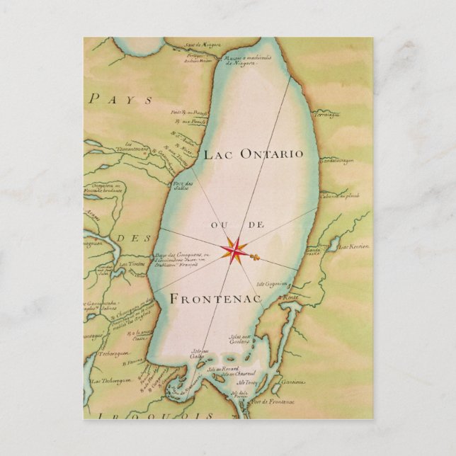 Postal Mapa del lago Ontario (Anverso)