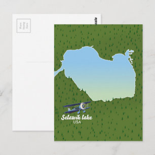 Postal mapa del lago Selawik Alaska