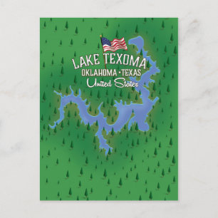 Postal Mapa del lago Texoma EE. UU.
