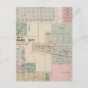 Postal Mapa del Mapa de la Ciudad de Winnebago de la Tier