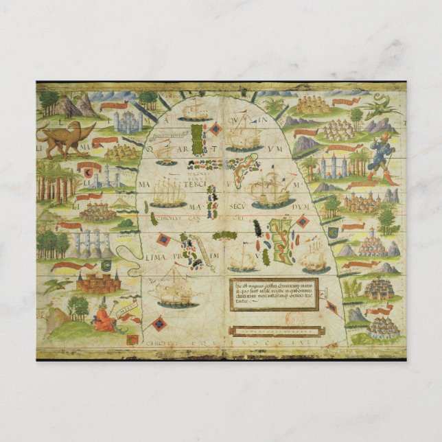 Postal Mapa del mar de China, facsímil del 'Atlas Miller' (Anverso)