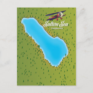 Postal Mapa del Mar de Salton California EE. UU.